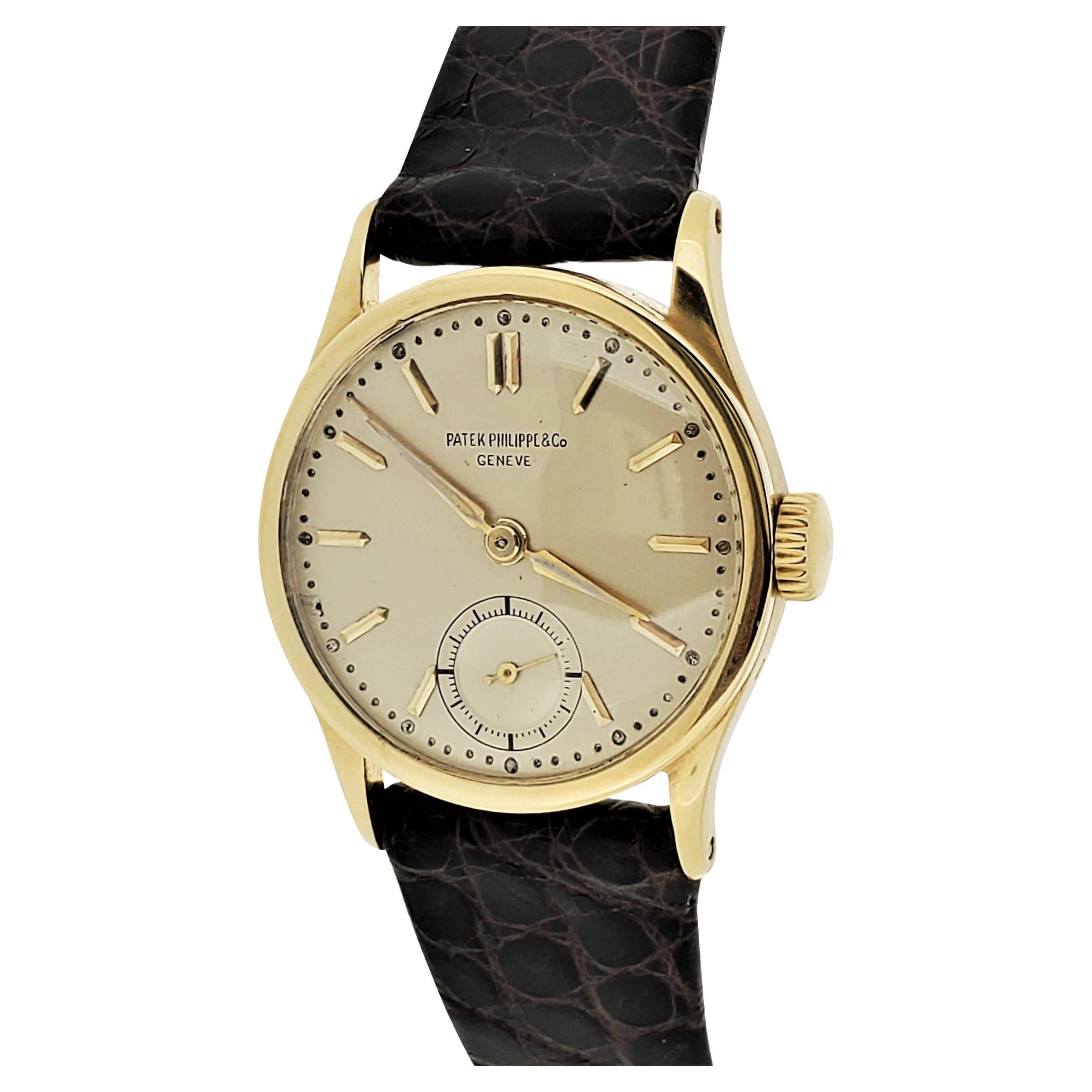 Patek Philippe 96J;  the 1st Calatrava Watch with the Long Signature, Circa 1949