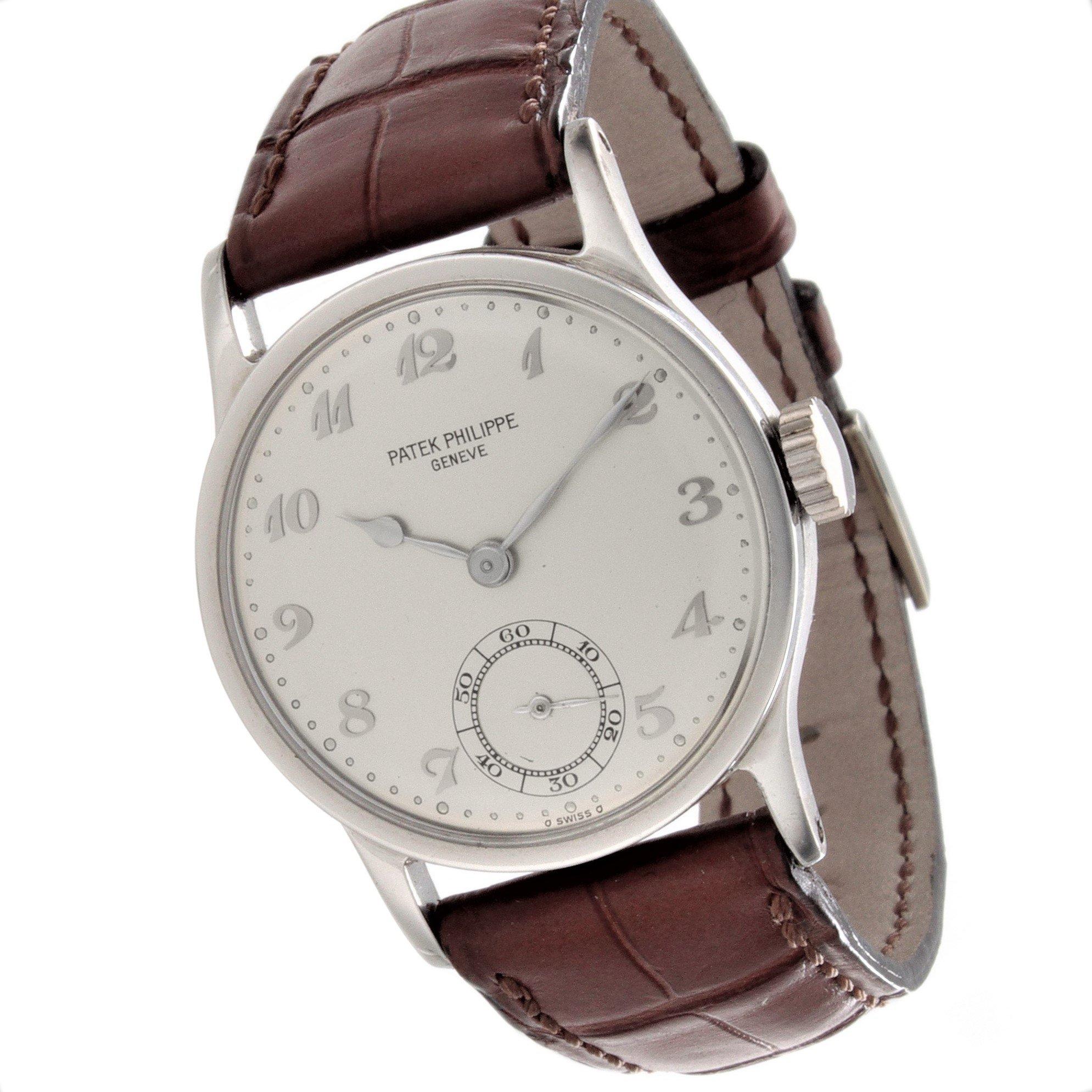 Patek Philippe 96P Platinum Calatrava Watch In Excellent Condition In Santa Monica, CA