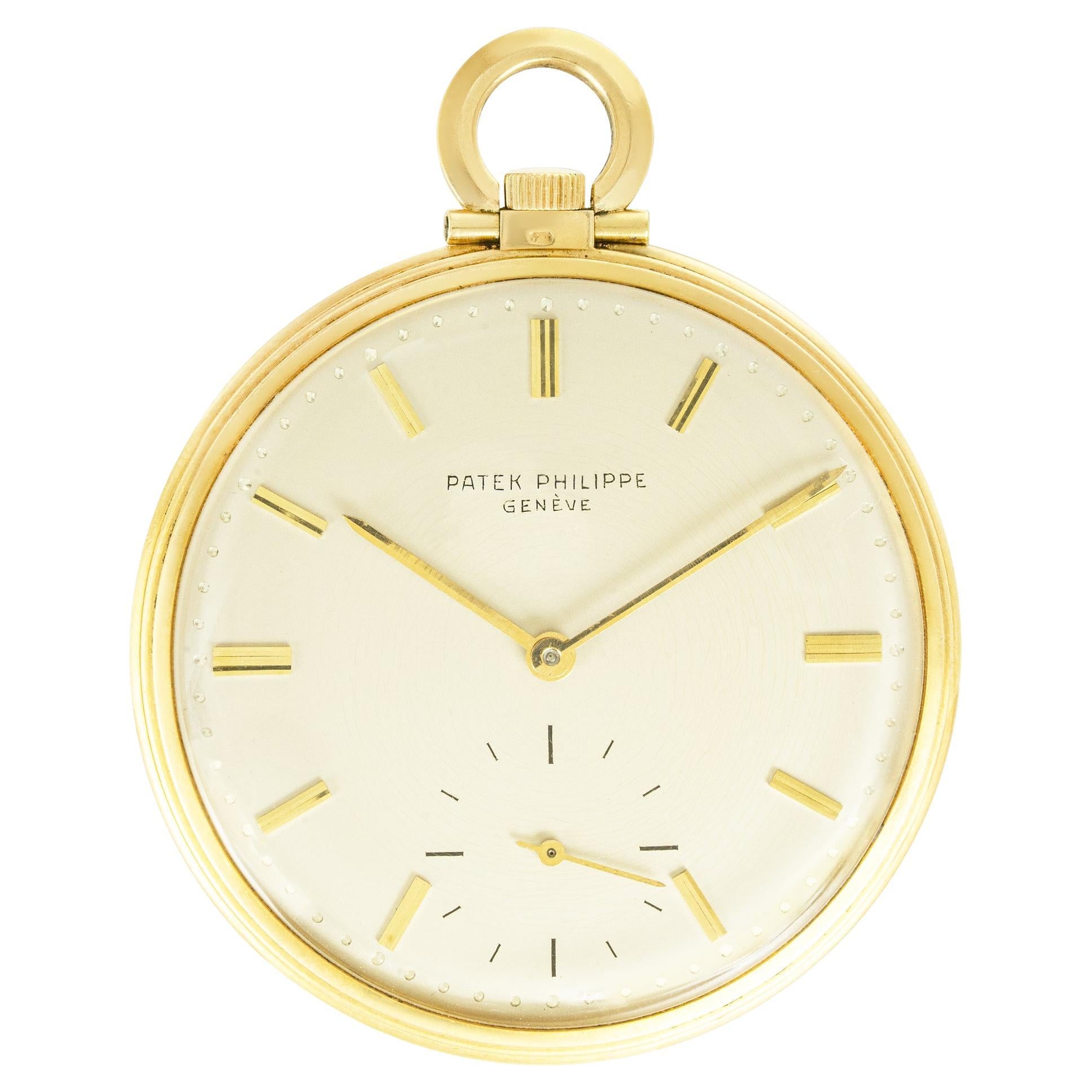 Patek Philippe. A Gold Elegant Pocket Watch & Chain 1960 For Sale