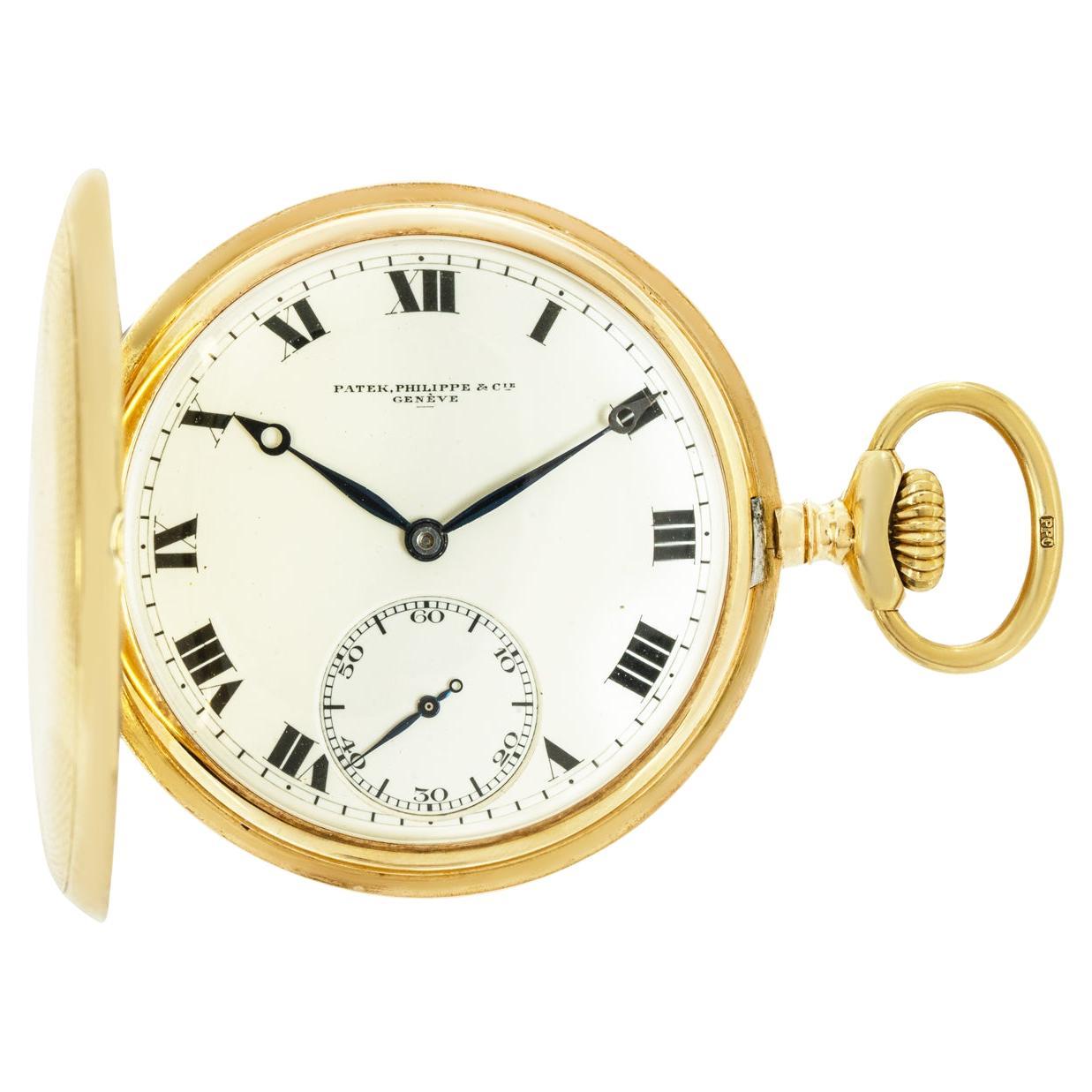 Patek Philippe. Gold Hunter Schlüssellose Klapp-Taschenuhr C1918 im Angebot