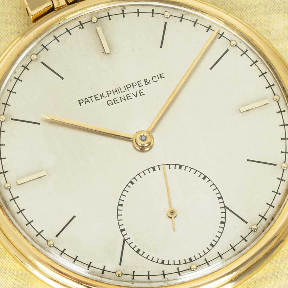 Patek Philippe. A Gold Slim Open Face Pocket Watch C1944 In Good Condition For Sale In London, GB
