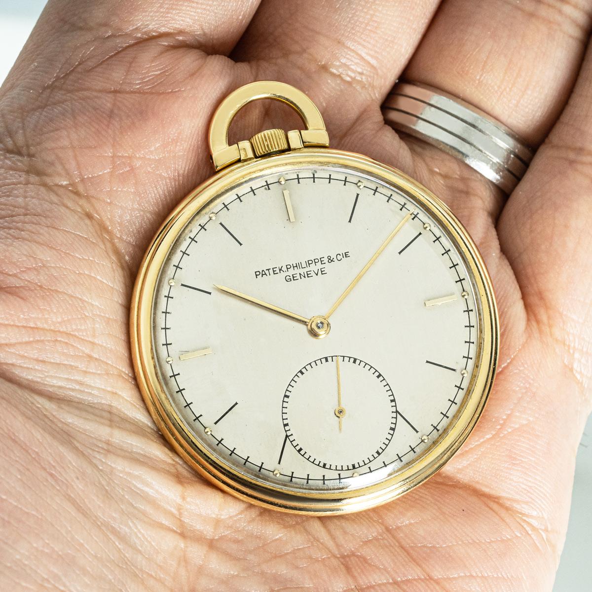 Patek Philippe. A Gold Slim Open Face Pocket Watch C1944 For Sale 3