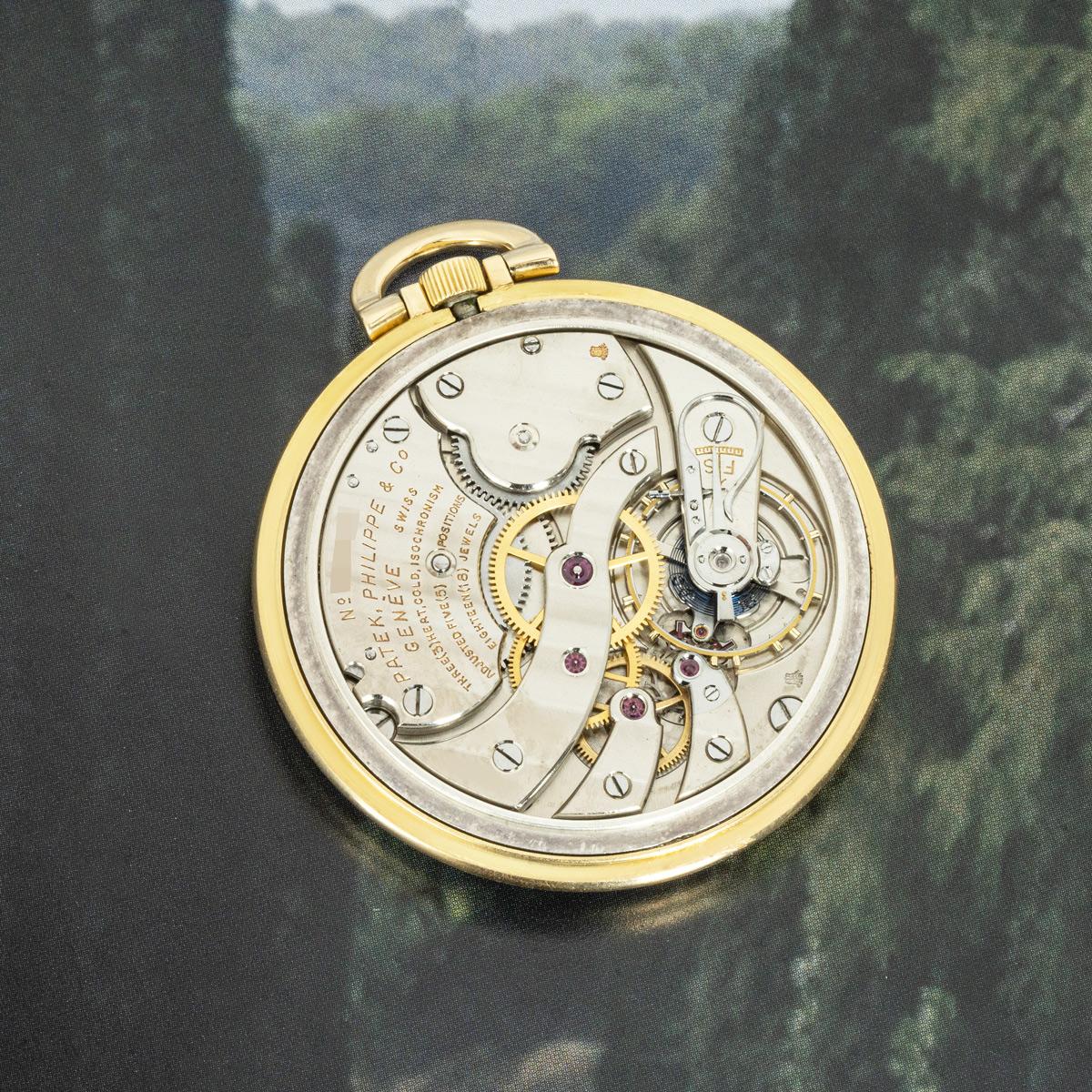 Patek Philippe. A Gold Slim Open Face Pocket Watch C1944 For Sale 4
