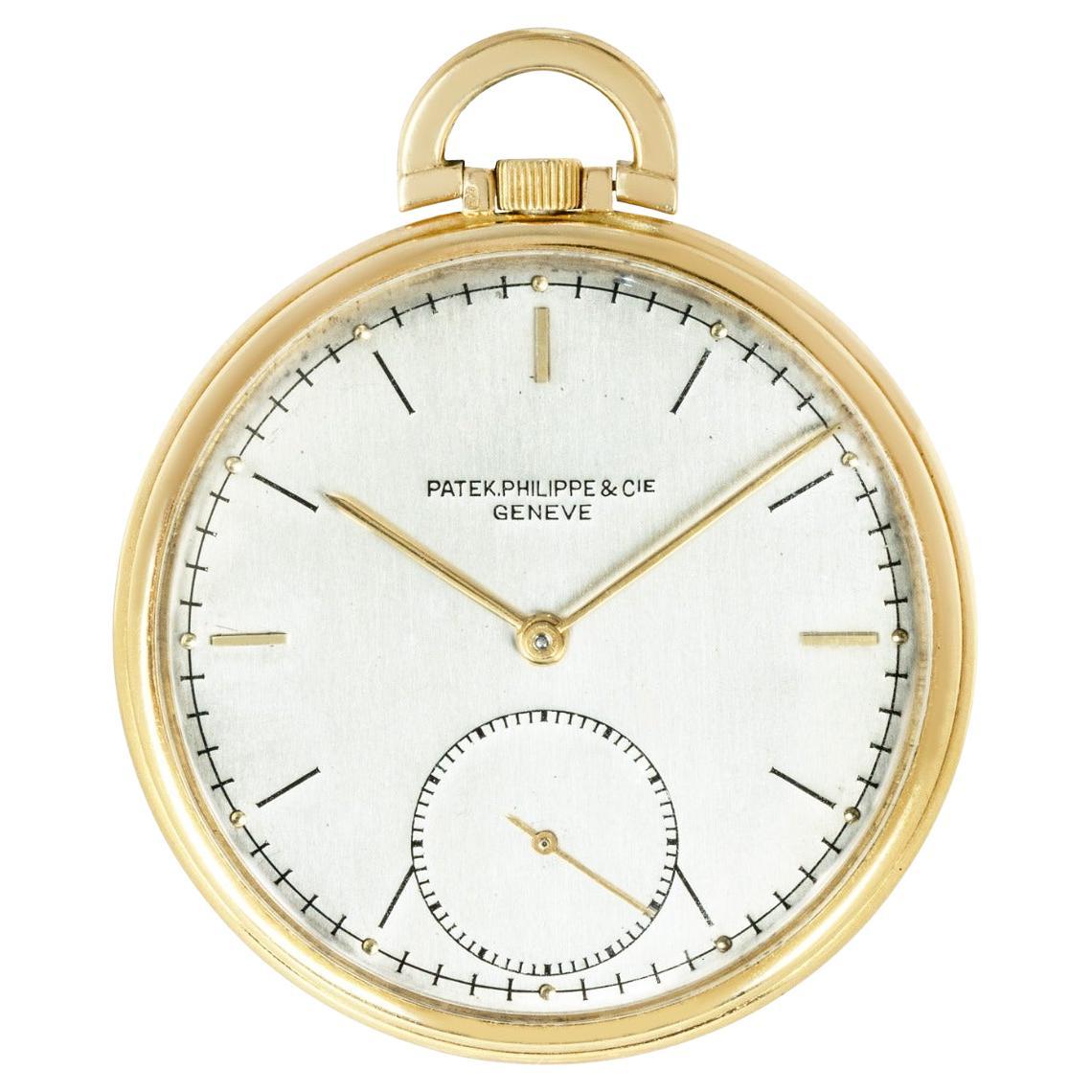 Patek Philippe. A Gold Slim Open Face Pocket Watch C1944 For Sale