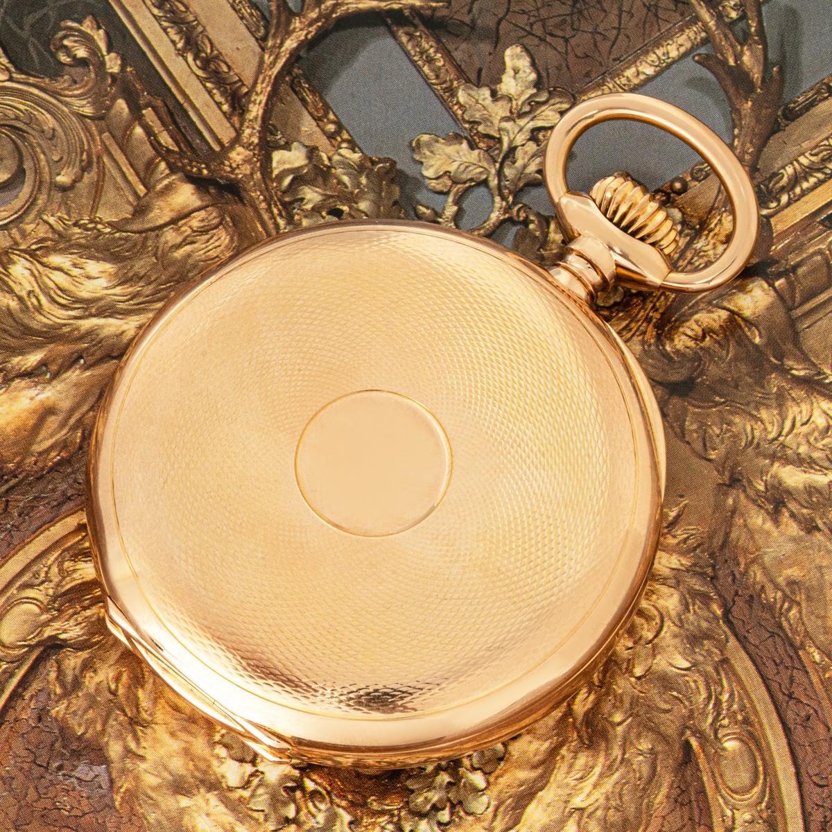 Patek Philippe. A Gondolo Montre de poche à levier sans clé en or rose, années 1900 en vente 3