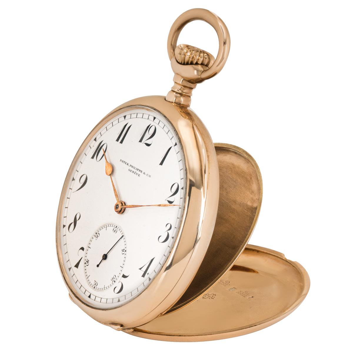 Patek Philippe. A Rare 14CT Rose Gold Keyless Lever Open Face Pocket Watch C1911 In Excellent Condition In London, GB