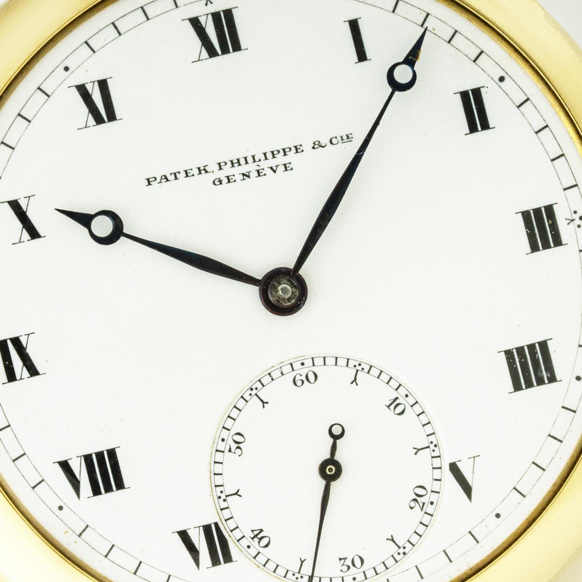 Patek Philippe. A Rare Gold Open Face Pocket watch and Chain C1890 In Excellent Condition For Sale In London, GB