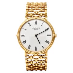 Patek Philippe, A Very Rare Calatrava 18K Yellow Gold Bracelet Watch, Ref 3821/1