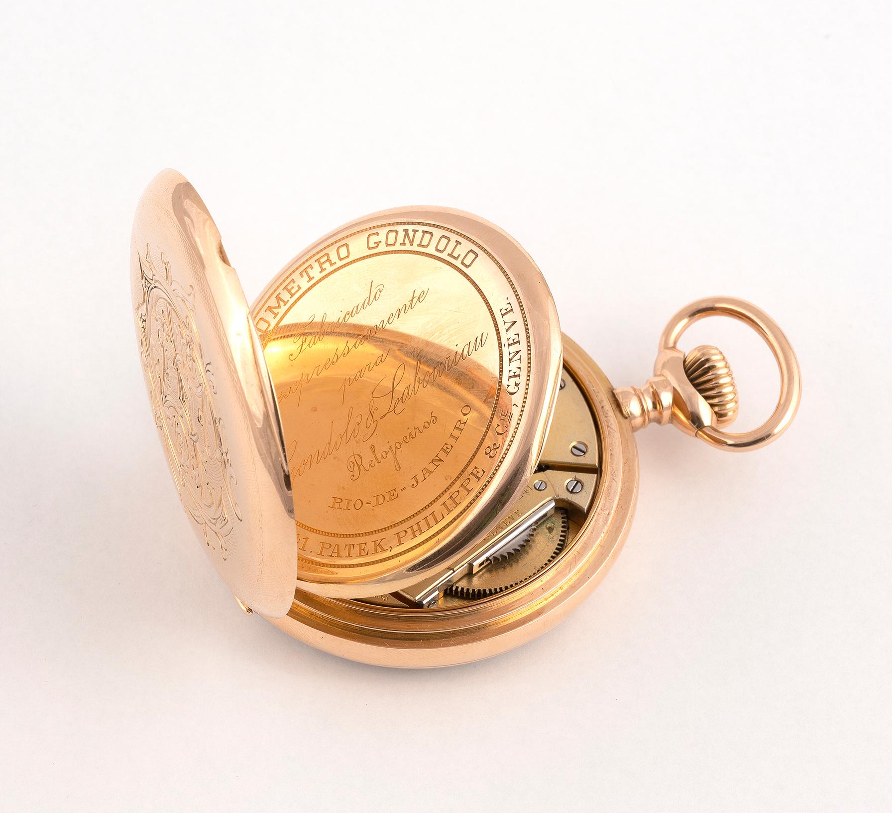 Art Nouveau Patek Philippe, an 18 Karat Gold Keyless Wind Open Face Pocket Watch