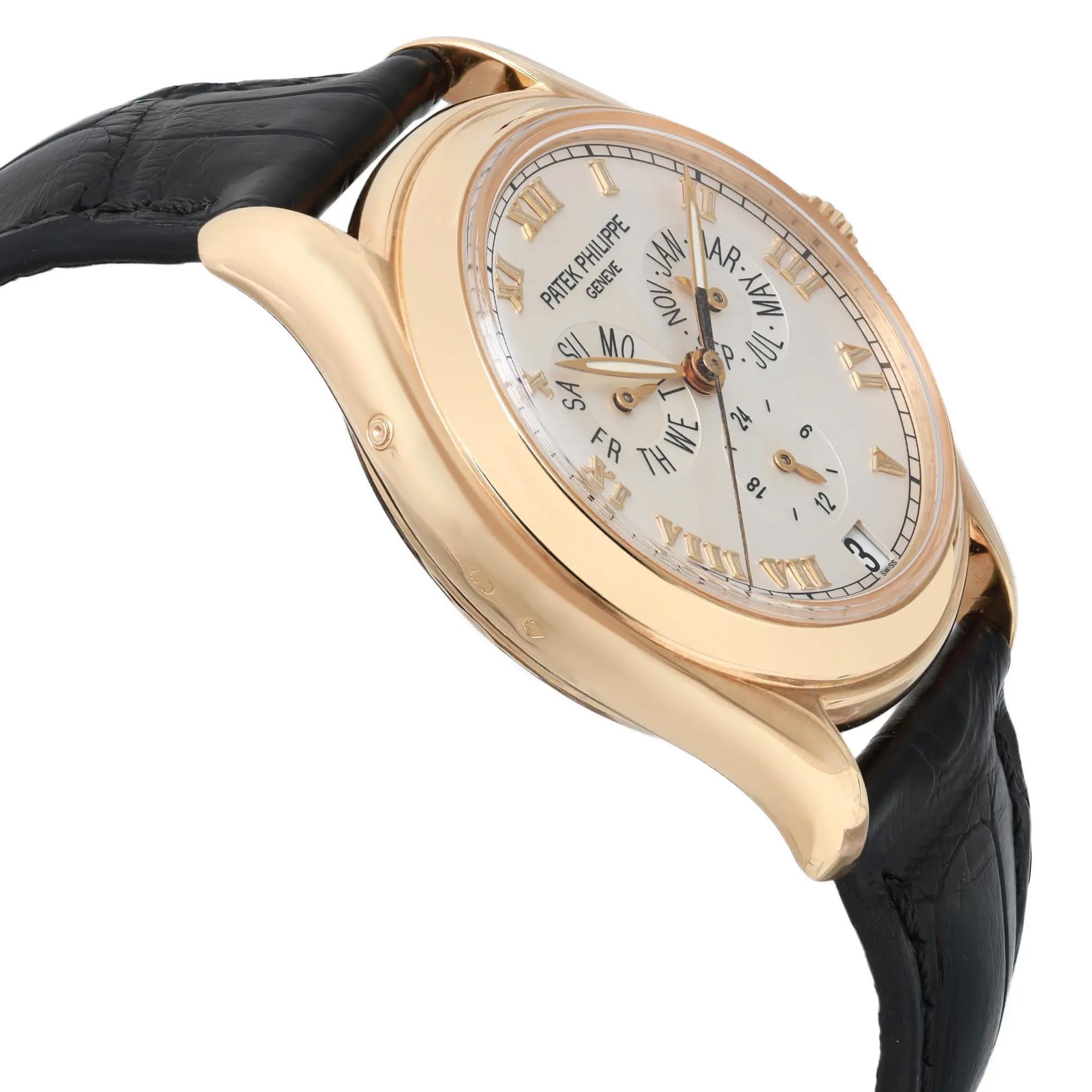 Patek Philippe Annual Calendar 18k Yellow Gold Silver Dial Men Watch 5035J Pour hommes en vente