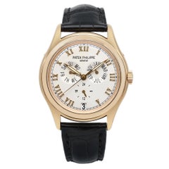 Patek Philippe Annual Calendar 18k Yellow Gold Silver Dial Men Watch 5035J