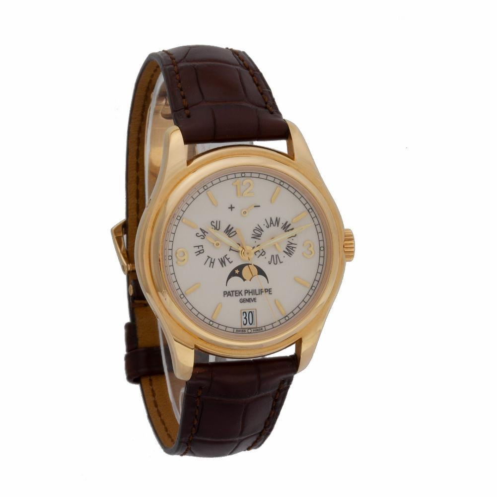Patek Philippe Annual Calendar 5146J 18 Karat Ivory Dial Automatic Watch In Excellent Condition In Miami, FL