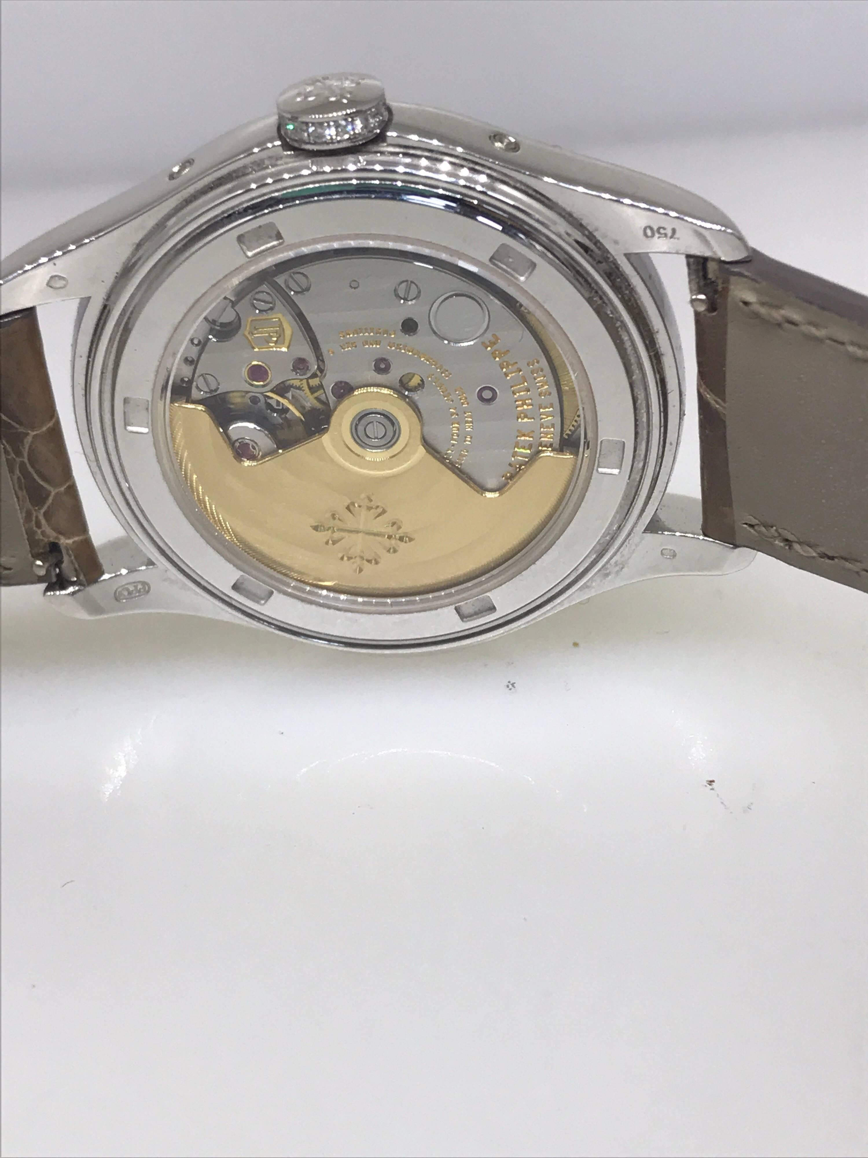 Patek Philippe Annual Calendar Automatic White Gold & Diamond Ladies Watch 4936G For Sale 1