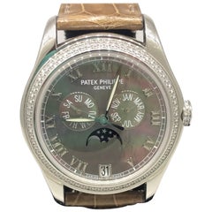 Used Patek Philippe Annual Calendar Automatic White Gold & Diamond Ladies Watch 4936G