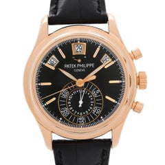 Patek Philippe Annual Calendar Chrono 18K Rose Gold Black Dial Watch 5960R-010
