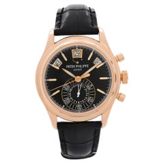 Patek Philippe Annual Calendar Chrono 18K Rose Gold Black Dial Watch 5960R-010