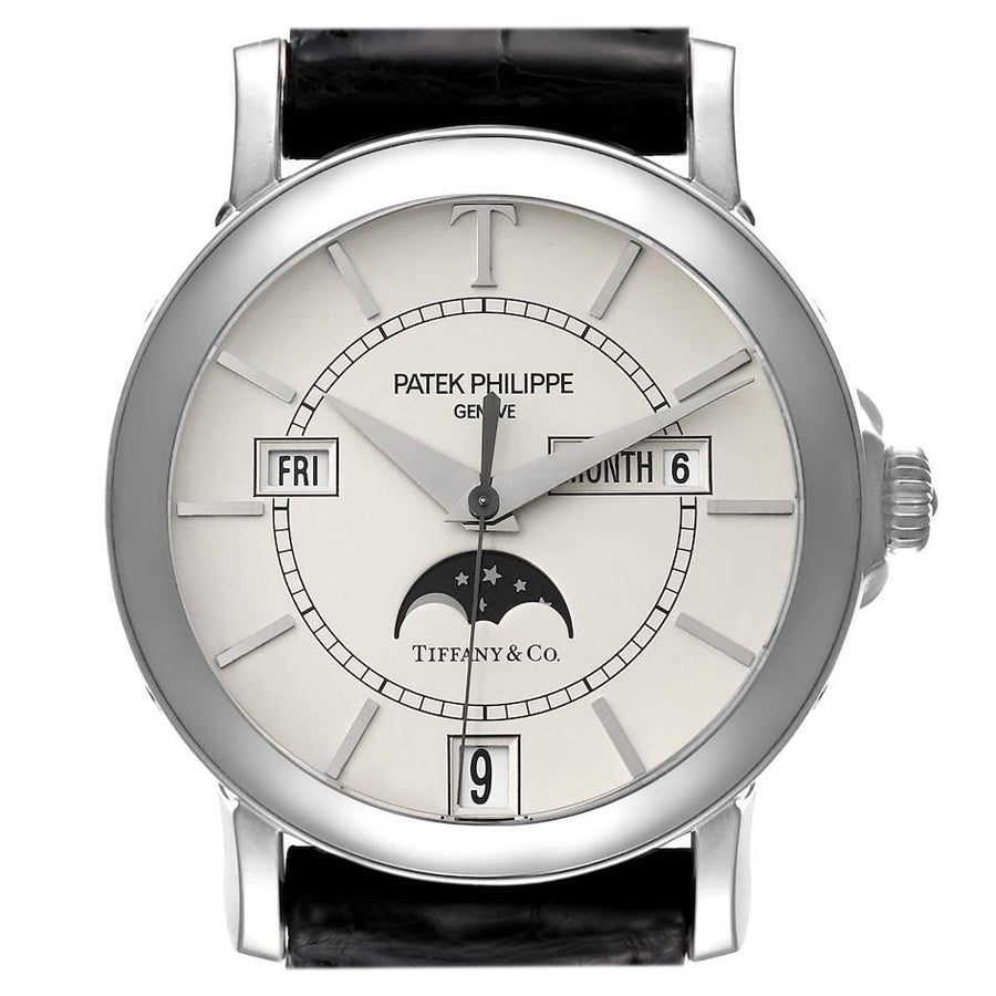 Patek Philippe Jahreskalender Tiffany LE Weißgold Uhr 5150 Schachtelpapiere im Angebot