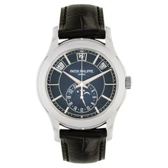 Patek Philippe Annual Calendar White Gold Blue Sunburst Dial 5205G-013