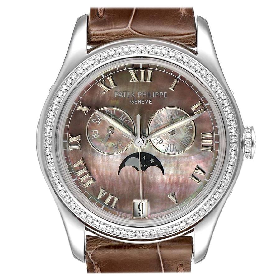 Patek Philippe White Gold Annual Calendar Calatrava Wristwatch Ref