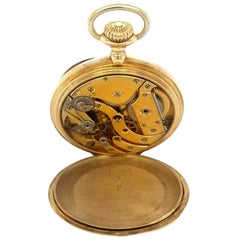 Patek Philippe Antique Pocket Watch 18K Yellow Gold White Enamel Dial 1891 Watch
