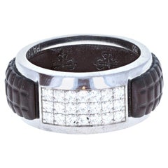 Bague Patek Philippe Aquanaut en or blanc 18 carats:: caoutchouc et diamants 8.8g