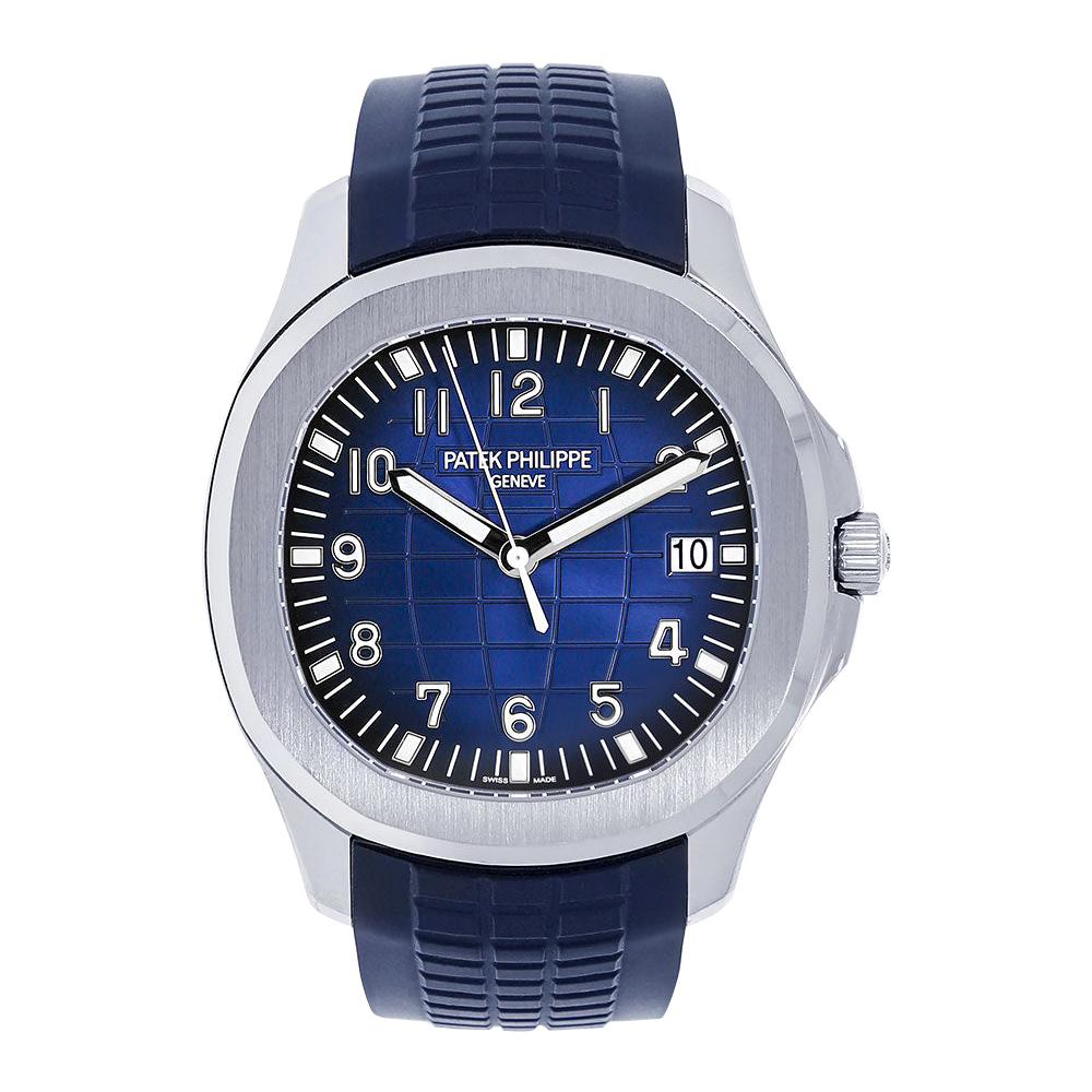 Patek Philippe Aquanaut 20th Anniversary White Gold Blue Dial Watch 5168G-001 For Sale