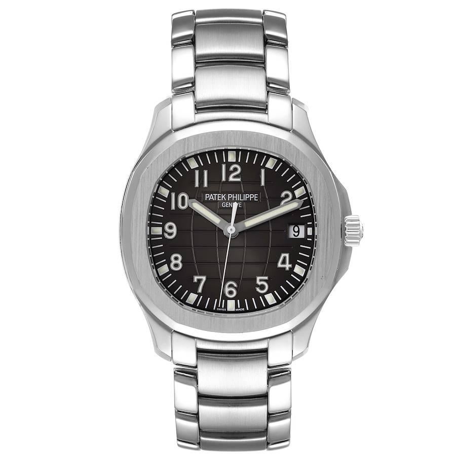 Patek Philippe Aquanaut Extra Large Steel Mens Watch 5167A Box Papers. Automatic self-winding movement. Stainless steel case 40 x 40 mm. Transparrent exhibition sapphire crystal case back. . Scratch resistant sapphire crystal. Embossed black dial