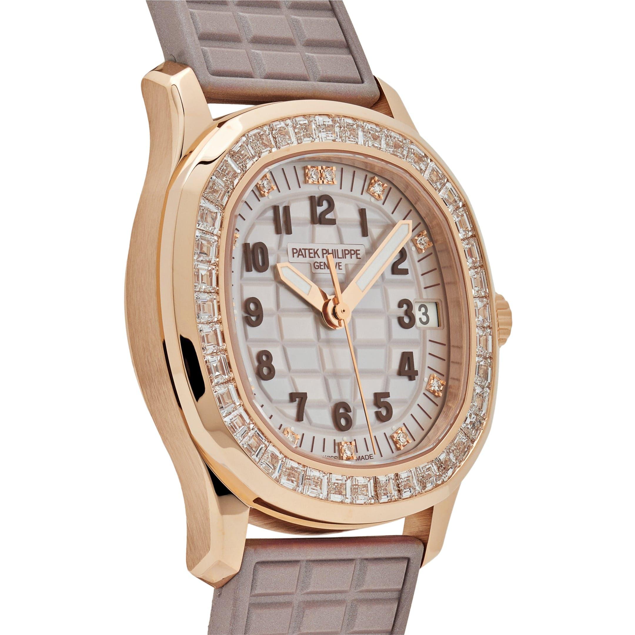 Round Cut Patek Philippe Aquanaut Luce 5072R-001 'Haute Joaillerie' Rose Gold Diamond Dial