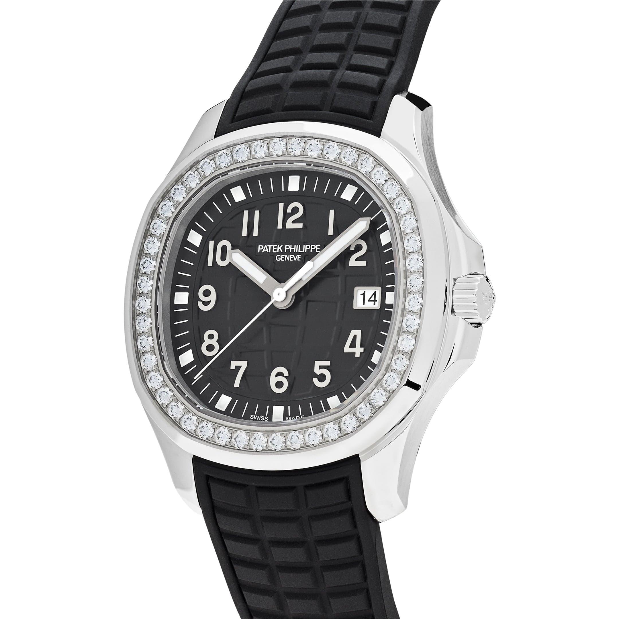 Round Cut Patek Philippe Aquanaut Luce 5267/200A-001 Black Dial Diamond Bezel (2025) For Sale