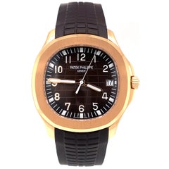 Patek Philippe Aquanaut Rose Gold Brown Dial Rubber Strap Watch 5167R-001