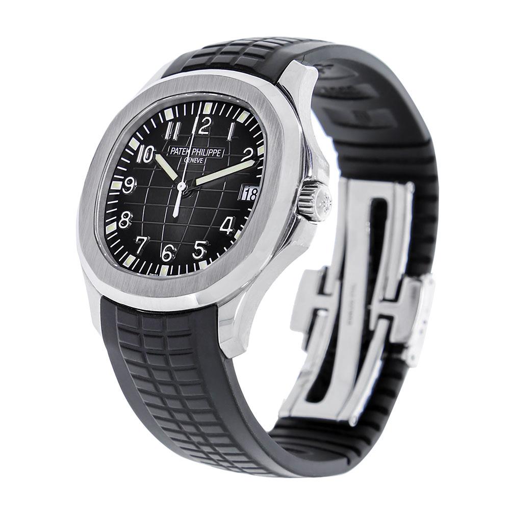 The Patek Philippe 5167A Aquanaut in stainless steel is the stylish man's sport watch. This elegant Patek Philippe Aquanaut watch case measures 40 mm made from brushed stainless steel and holds the Patek Philippe Caliber 324 S C self winding