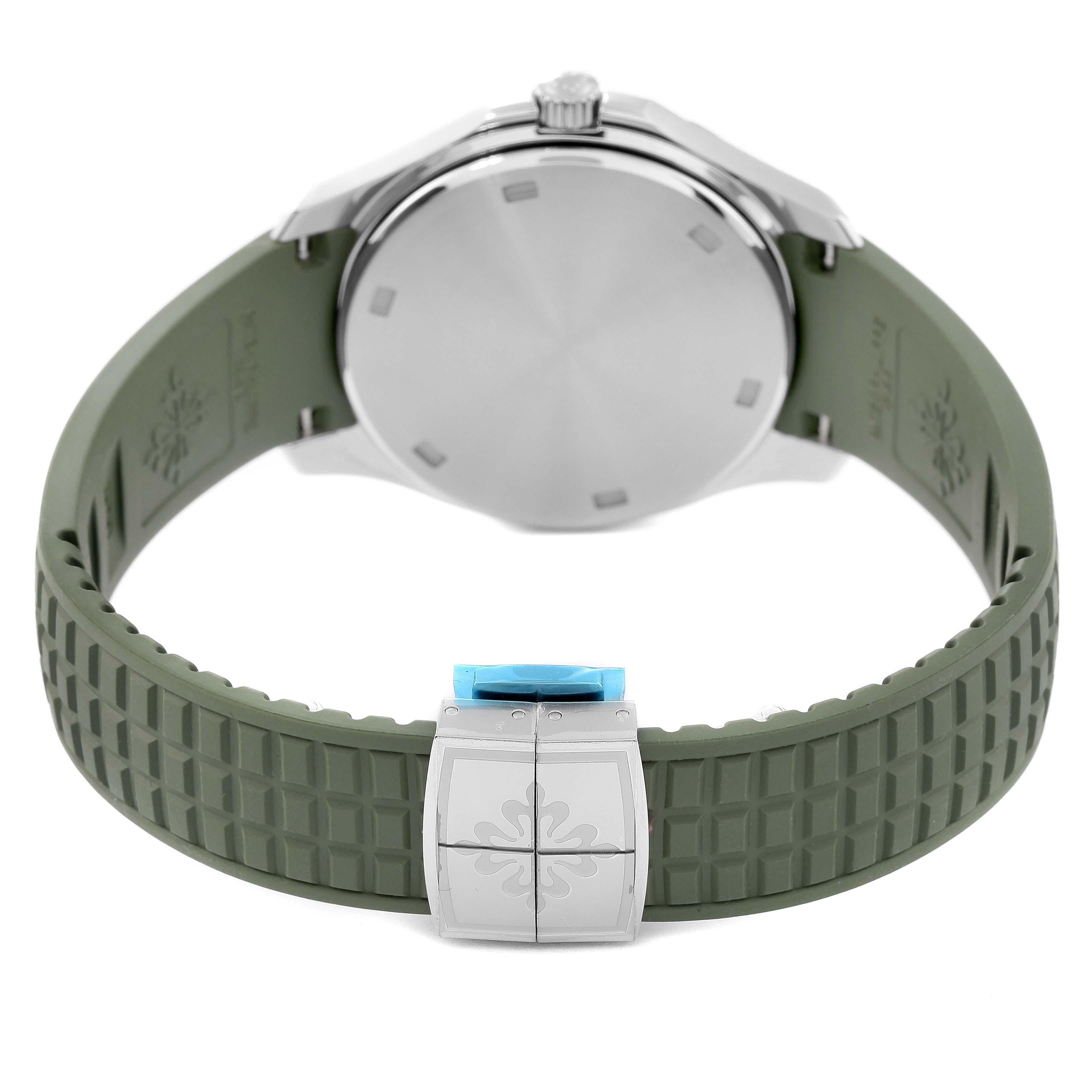 Patek Philippe Aquanaut Steel Green Dial Diamond Mens Watch 5267 Unworn For Sale 1