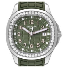 Vintage Patek Philippe Aquanaut Steel Green Dial Diamond Mens Watch 5267 Unworn