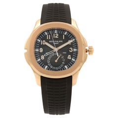 Used Patek Philippe Aquanaut Travel Time Rose Gold Brown Dial Mens Watch 5164R-001