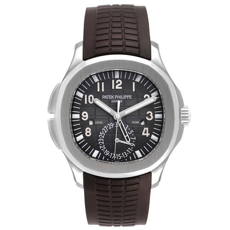 Patek Philippe Aquanaut Travel Time Steel Mens Watch 5164 Box Papers For Sale At 1stdibs