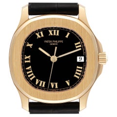 Patek Philippe Aquanaut Yellow Gold Black Dial Mens Watch 5060J