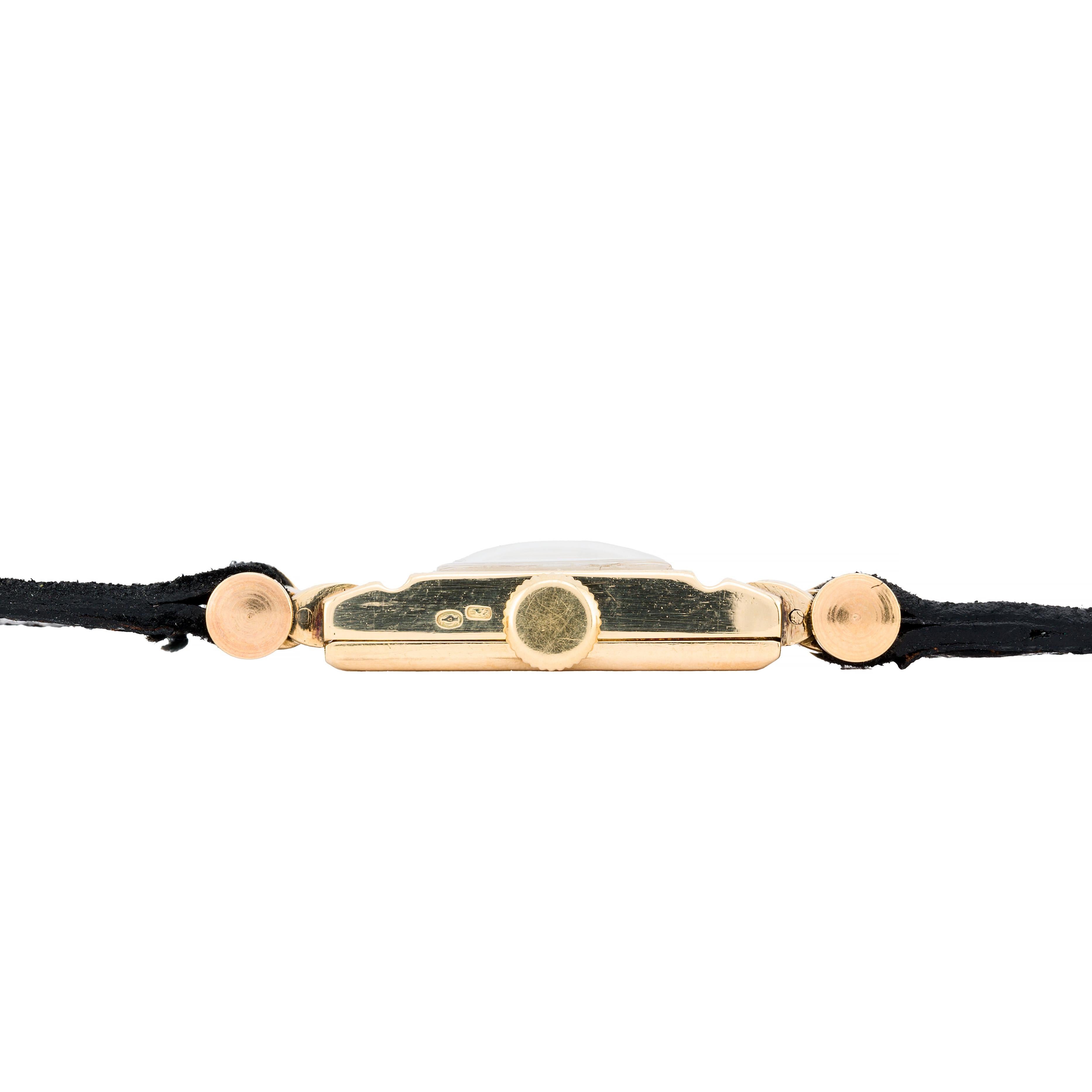 Patek Philippe Art Deco Articularted Elongated 18 Karat Yellow Gold Ladies Watch 2