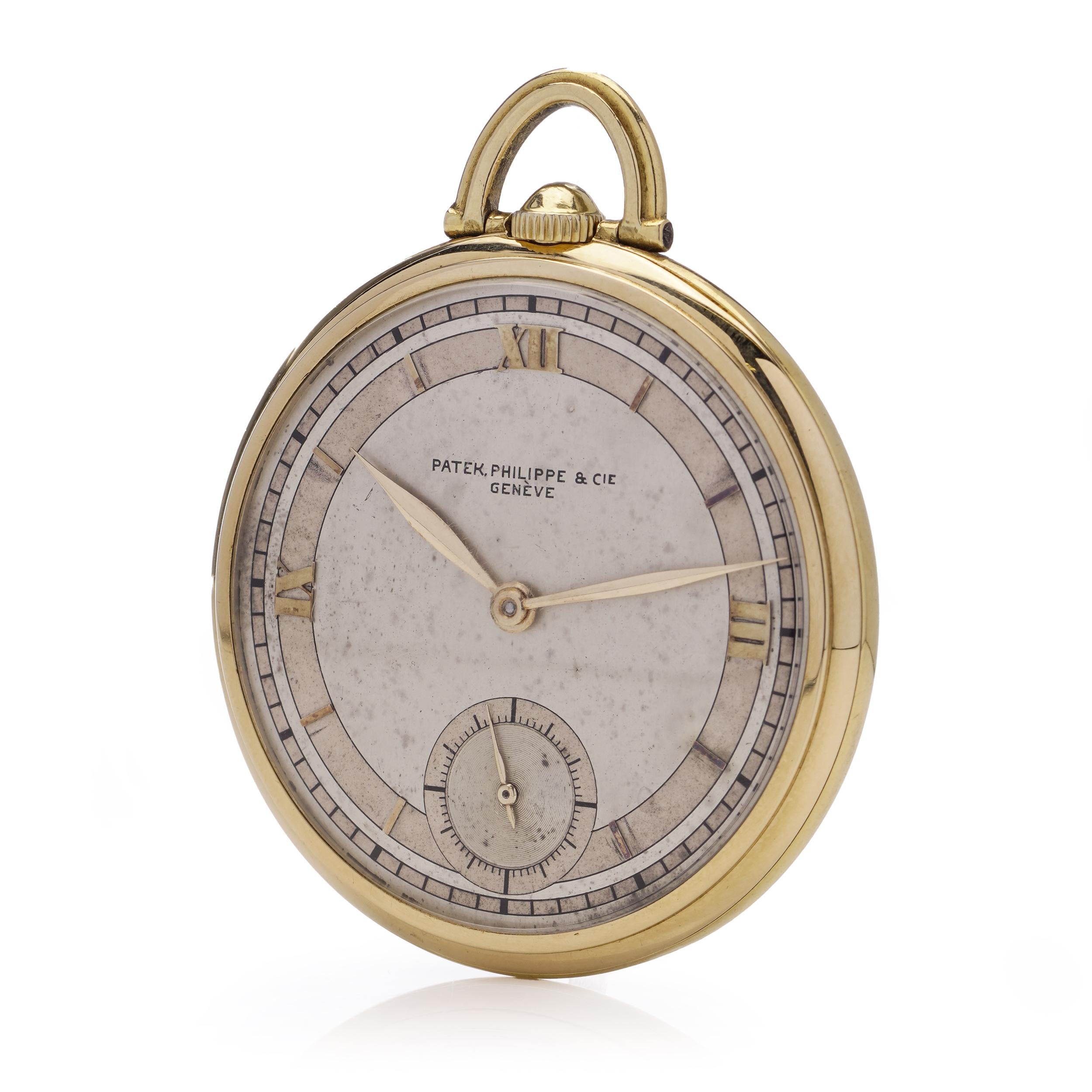 Patek Philippe Art Deco period  18kt. yellow gold open-face pocket watch For Sale 1