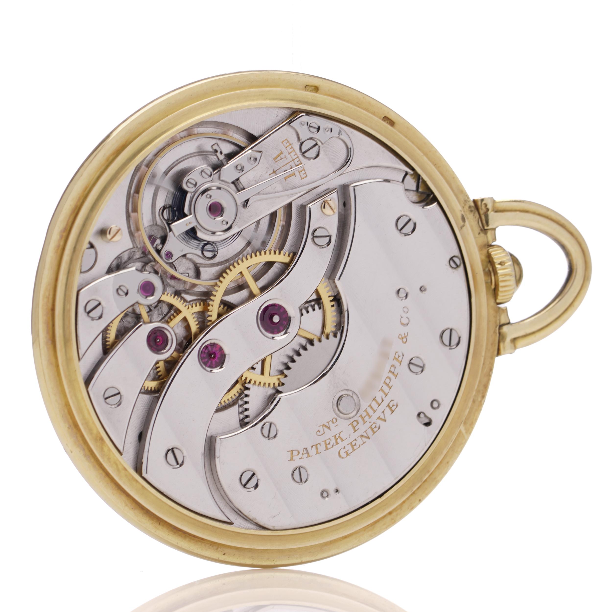Patek Philippe Art Deco period  18kt. yellow gold open-face pocket watch For Sale 2