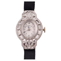 Antique Patek Philippe Art Deco Platinum Diamond Lady's Dress Watch