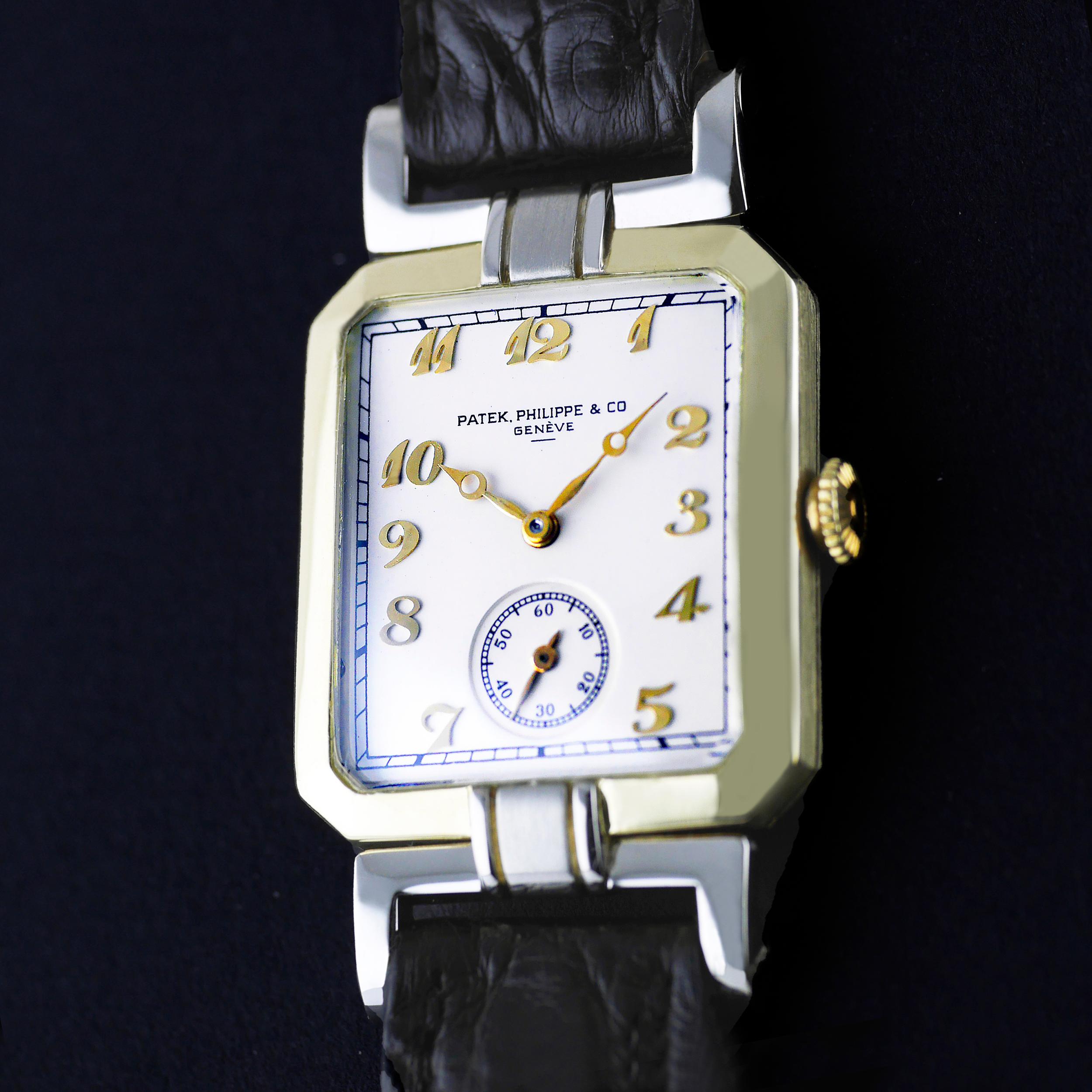 Patek Philippe Art Deco Yellow and White Gold Wristwatch Dated 1927 1