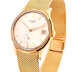 Patek Philippe Automatic 18k Gold Unisex Mesh Watch Ref. 2596