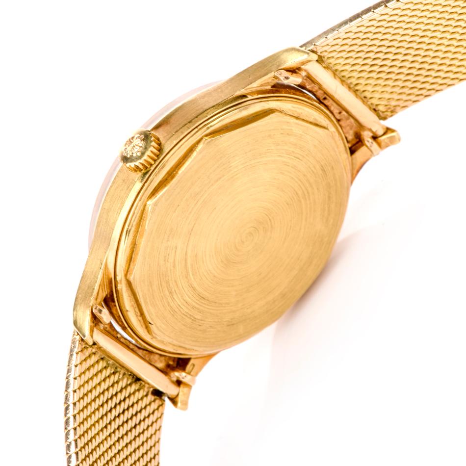 Patek Philippe Automatic 18k Gold Unisex Mesh Watch Ref. 2596 In Excellent Condition In Miami, FL