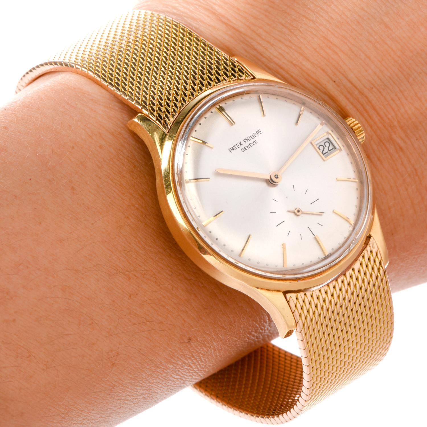Patek Philippe Automatic 18k Gold Unisex Mesh Watch Ref. 2596 1