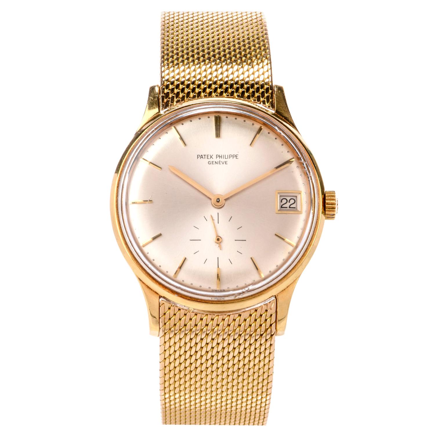 Patek Philippe Automatic 18k Gold Unisex Mesh Watch Ref. 2596