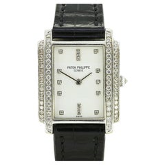 Used Patek Philippe Automatic Diamond Set Gondolo Ladies Wristwatch Ref 4825