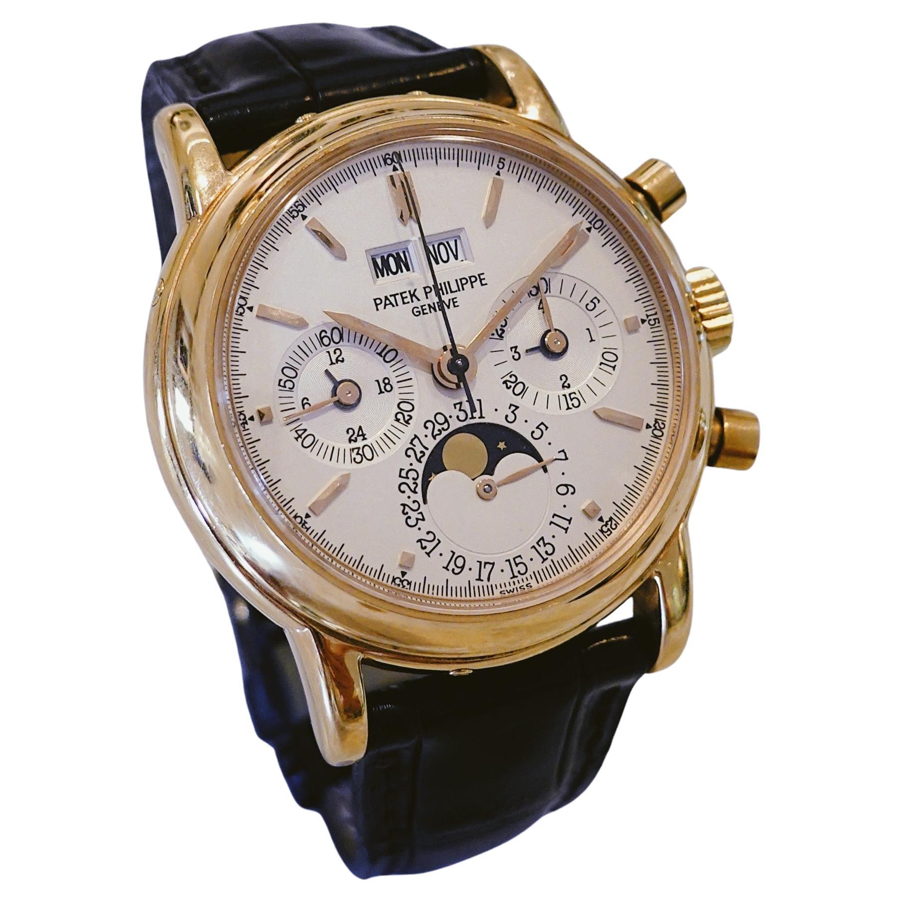 Patek Philippe, Schöner 18k Rose Gold Chronograph Ref. 3970E Armbanduhr, 1997