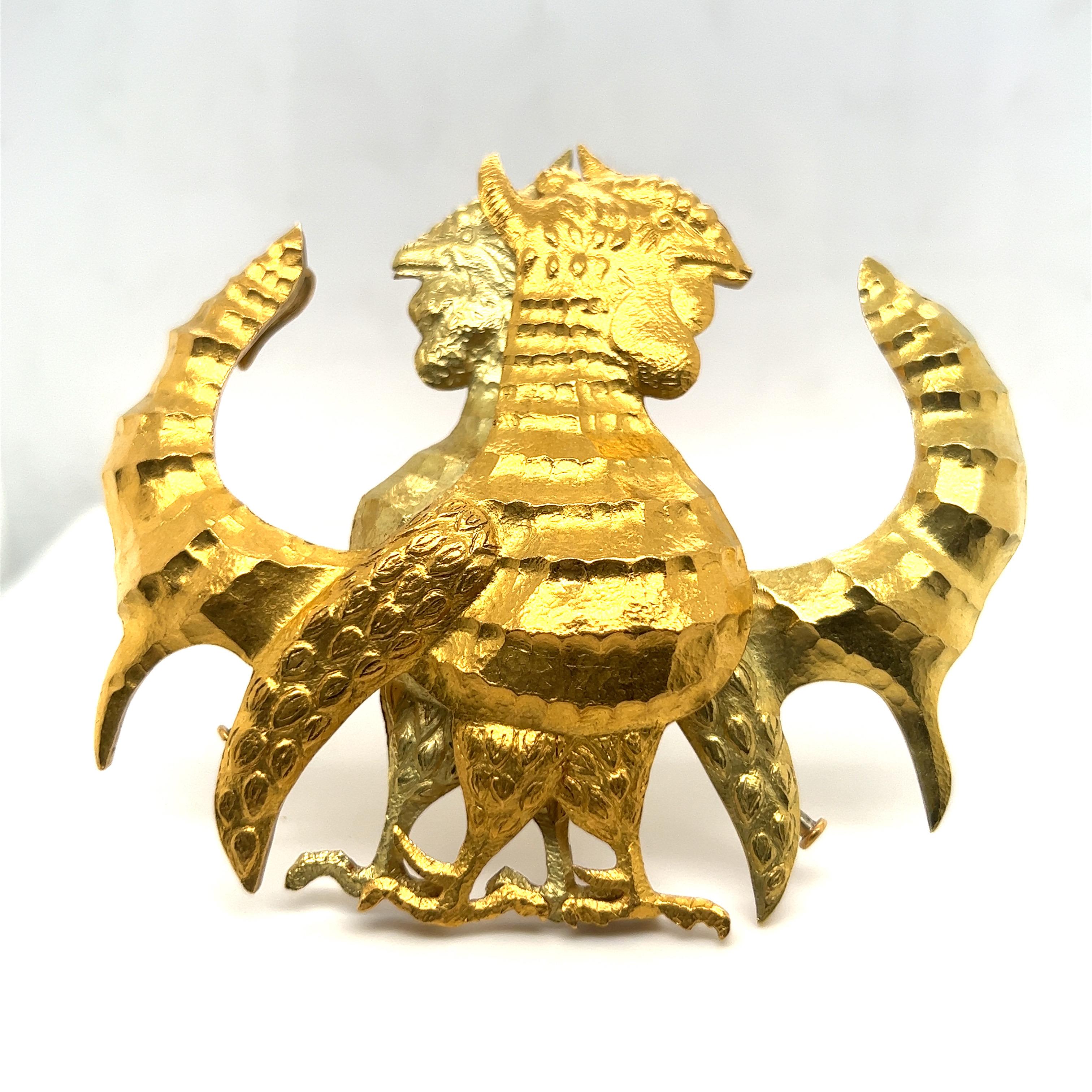 Patek Philippe by Jean Lurçat 18 Karat Gold Double Rooster Necklace, 1960s 1