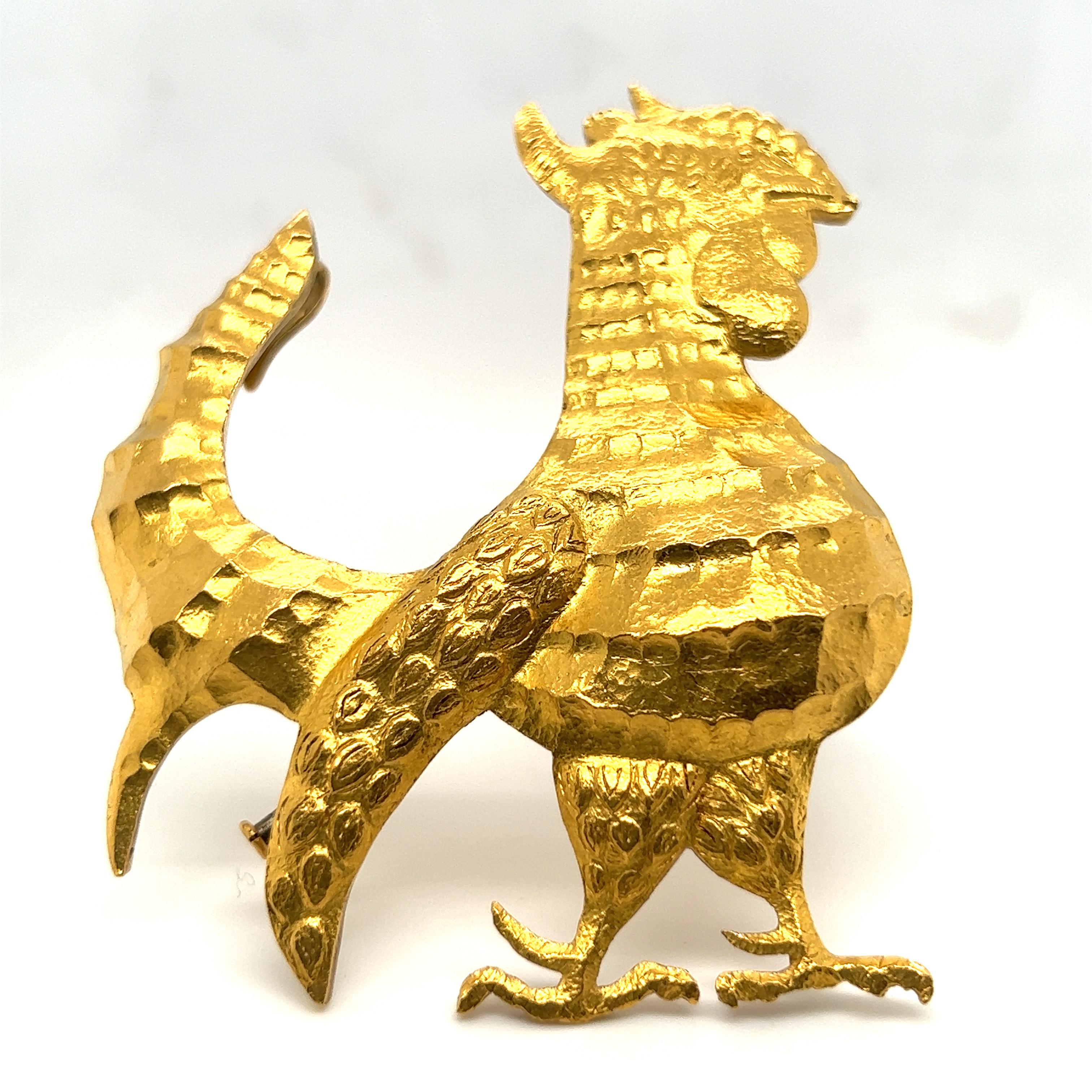 Patek Philippe by Jean Lurçat 18 Karat Gold Double Rooster Necklace, 1960s 2