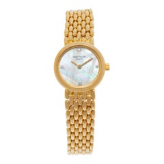 Patek Philippe Calatrav4706 yellow gold Mother Of Pearl dial 20mm Quartz watch